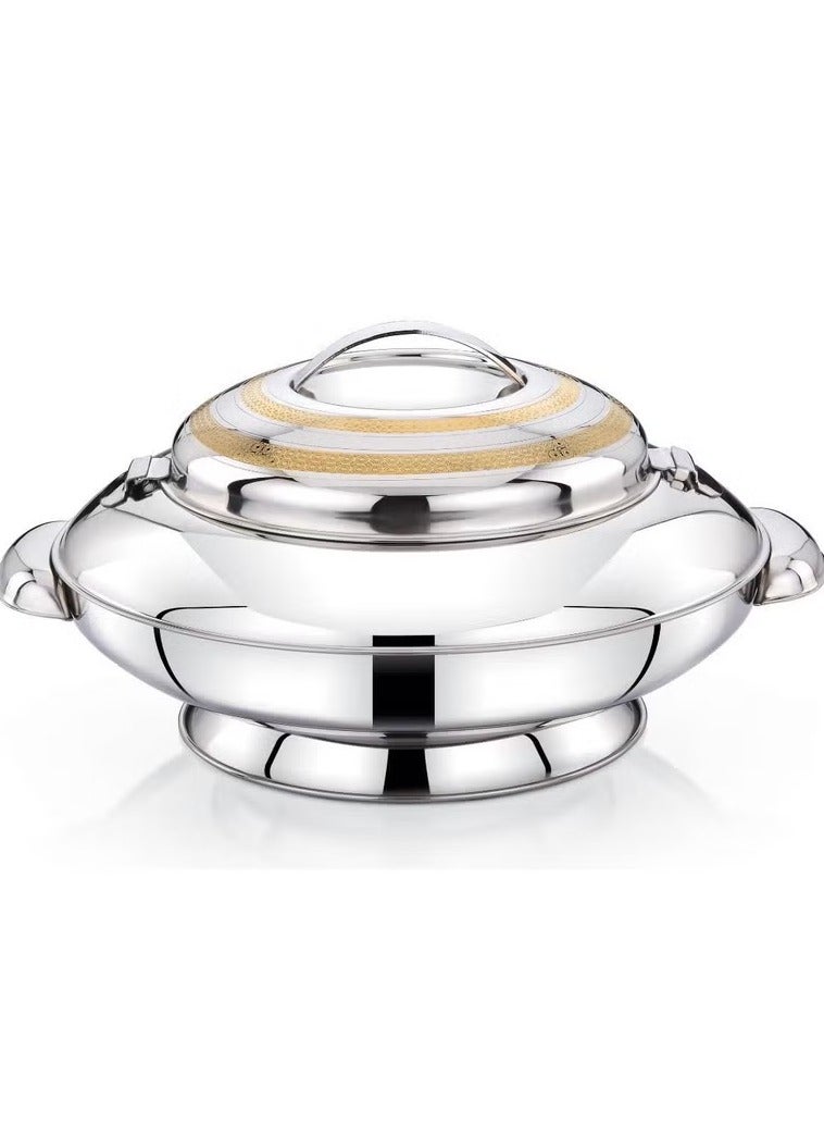 Homemaker Yaris Hotpot 10000ml – Premium Stainless Steel Casserole with Unique Locking Lid, Gold Etching & Silver Finish – Superior Heat Retention – Dishwasher Safe - Image 1