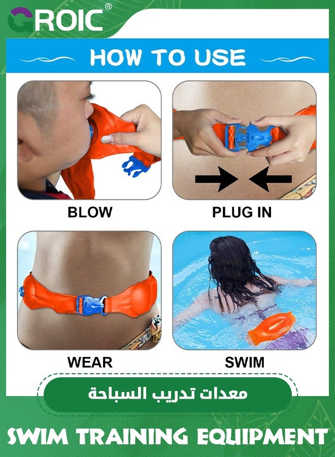 GROIC Swimming Belt, Swim Training Equipment for Adult, Youth, and Kids, Portable Inflatable Swimming Training Aid PVC float Inflatable Swim Floater for Beach, Pool Swimming or Training,S - Image 5