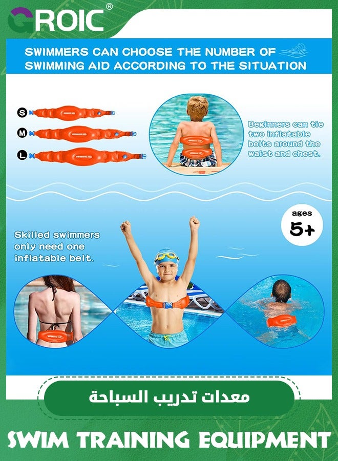 GROIC Swimming Belt, Swim Training Equipment for Adult, Youth, and Kids, Portable Inflatable Swimming Training Aid PVC float Inflatable Swim Floater for Beach, Pool Swimming or Training,S - Image 3