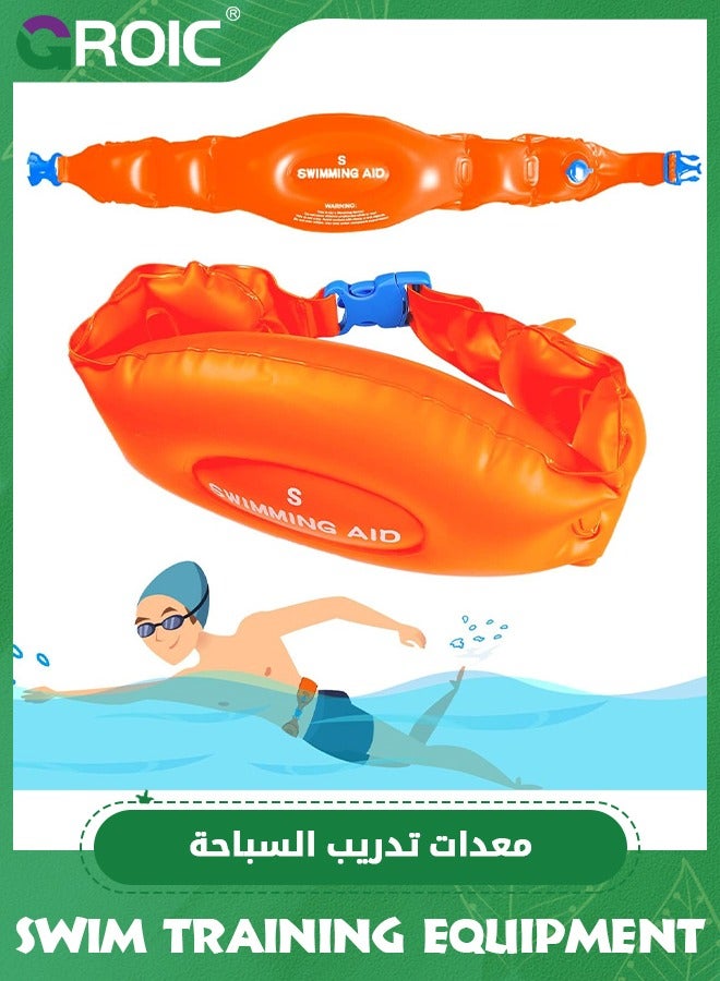 GROIC Swimming Belt, Swim Training Equipment for Adult, Youth, and Kids, Portable Inflatable Swimming Training Aid PVC float Inflatable Swim Floater for Beach, Pool Swimming or Training,S - Image 1