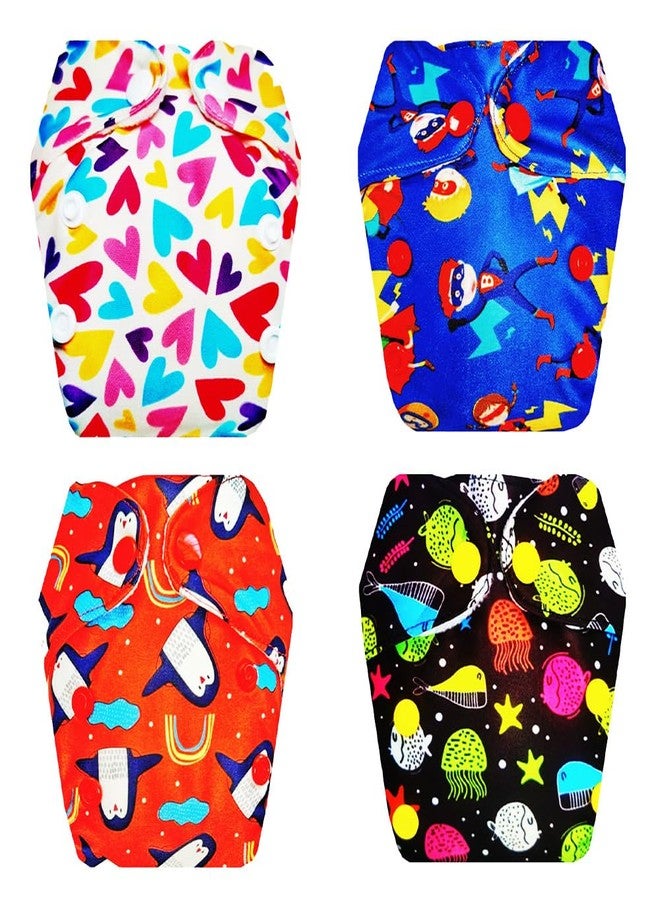 Dumbledo Premium Newborn Cloth Diaper with Integrated Soaker (Pack of 4) | Snug Fit | 6-Layer Absorbent Pad | Travel Friendly | Worry-Free Diapering | 0 - 4 Months | Unisex Baby - Image 1