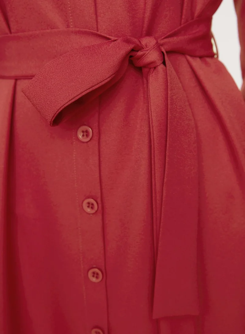 trendyol Tie Button Detail Shirt Dress