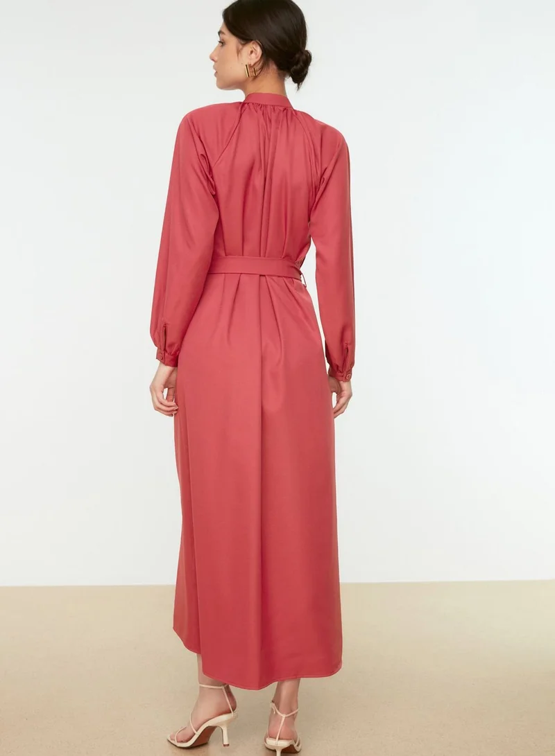 trendyol Tie Button Detail Shirt Dress