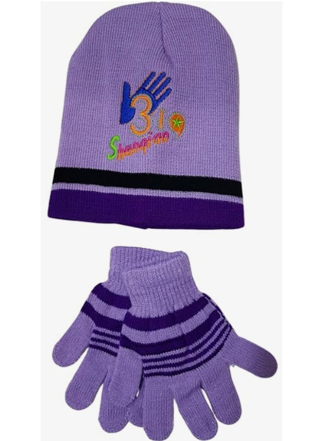 طقم شتوي لتدفئة الأطفال من 3 قطع، قبعة وشال وقفاز - Image 2