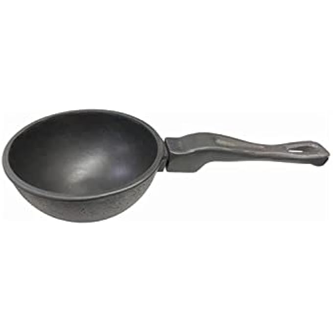 ايدا مقلاة تادكا من الحديد الزهر، مع مقبض من الحديد الزهر، متوافقة مع الغاز، غير سامة، صغيرة وسهلة الاستخدام، غير لاصقة بشكل طبيعي، لون أسود D13Cms، 500 مل - Image 1