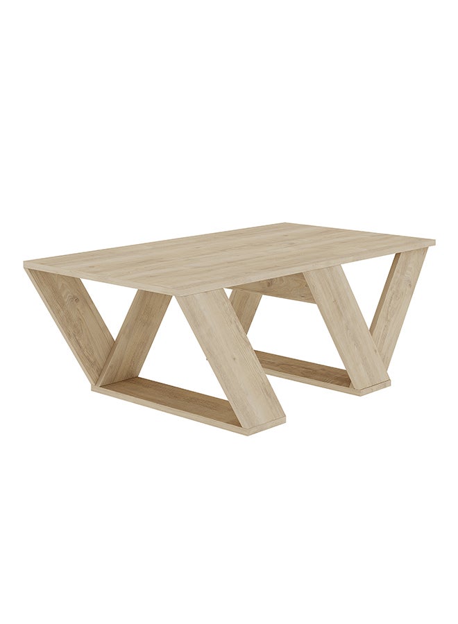 Mourah Home Pipra Modern Rectangle Coffee Table Centre Table For Living Room Office Industrial Sofa Table| For Small Spaces Living Room Bedroom|40X110X 60Cm | Oak  - Image 3