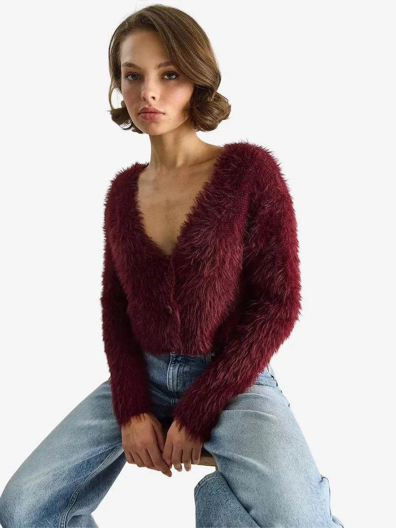 بيانكو لوتشي كارديجان محبوك بياقة على شكل حرف  وأزرار