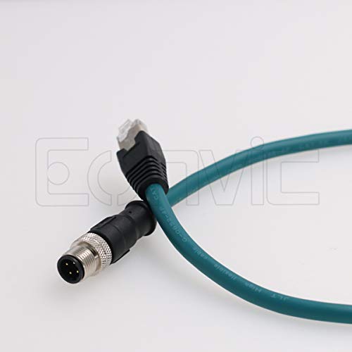 Eonvic M12 4 Position D-Coded Male to RJ45 High Flex Cat5e Industrial Ethernet Shielded Waterproof Cable(3M, Blue) - Image 3