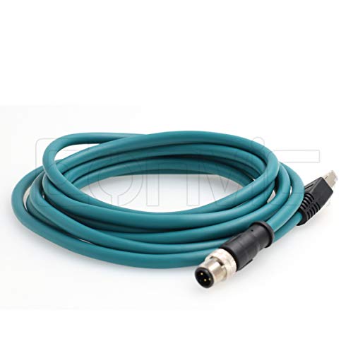 Eonvic M12 4 Position D-Coded Male to RJ45 High Flex Cat5e Industrial Ethernet Shielded Waterproof Cable(3M, Blue) - Image 2