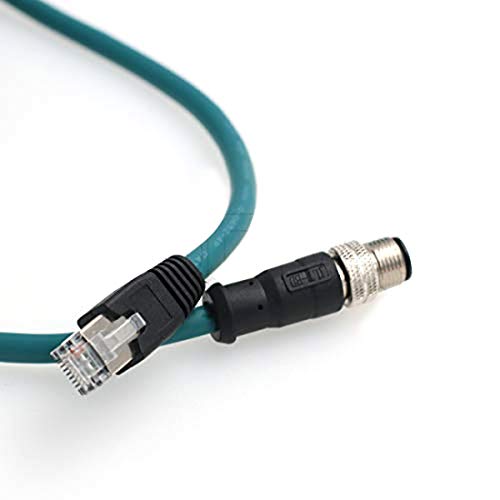 Eonvic M12 4 Position D-Coded Male to RJ45 High Flex Cat5e Industrial Ethernet Shielded Waterproof Cable(3M, Blue) - Image 1