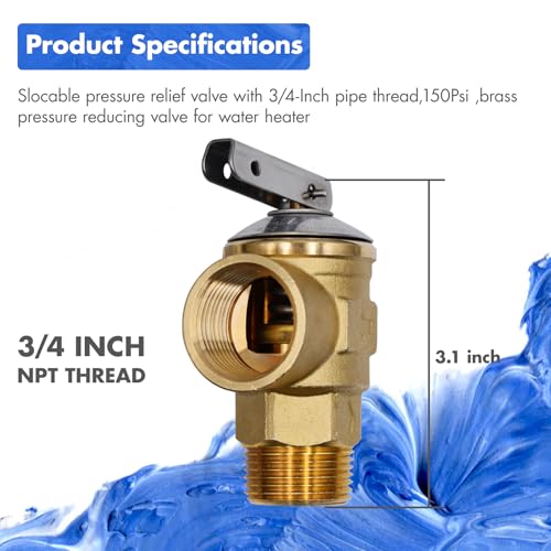 VAV Pressure Relief Valve, 3/4" NPT Female Thread, 150 PSI, Lead-Free Copper, Water Heater Compatible, CSA LISTED - Image 3