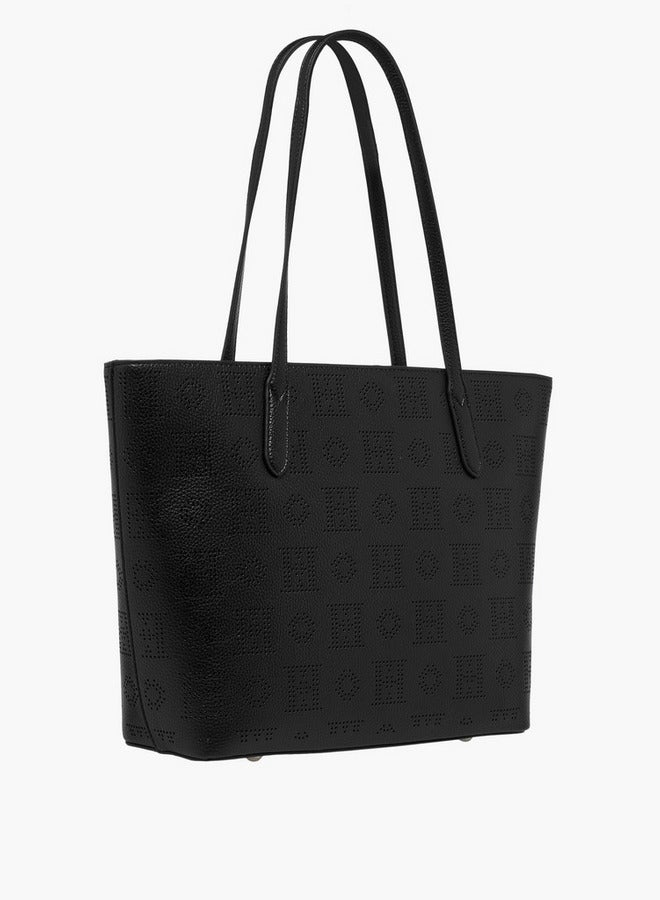 ELLE Laser Cut Tote Bag with Double Handle and Zip Closure  - Image 4