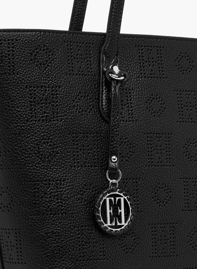 ELLE Laser Cut Tote Bag with Double Handle and Zip Closure  - Image 5
