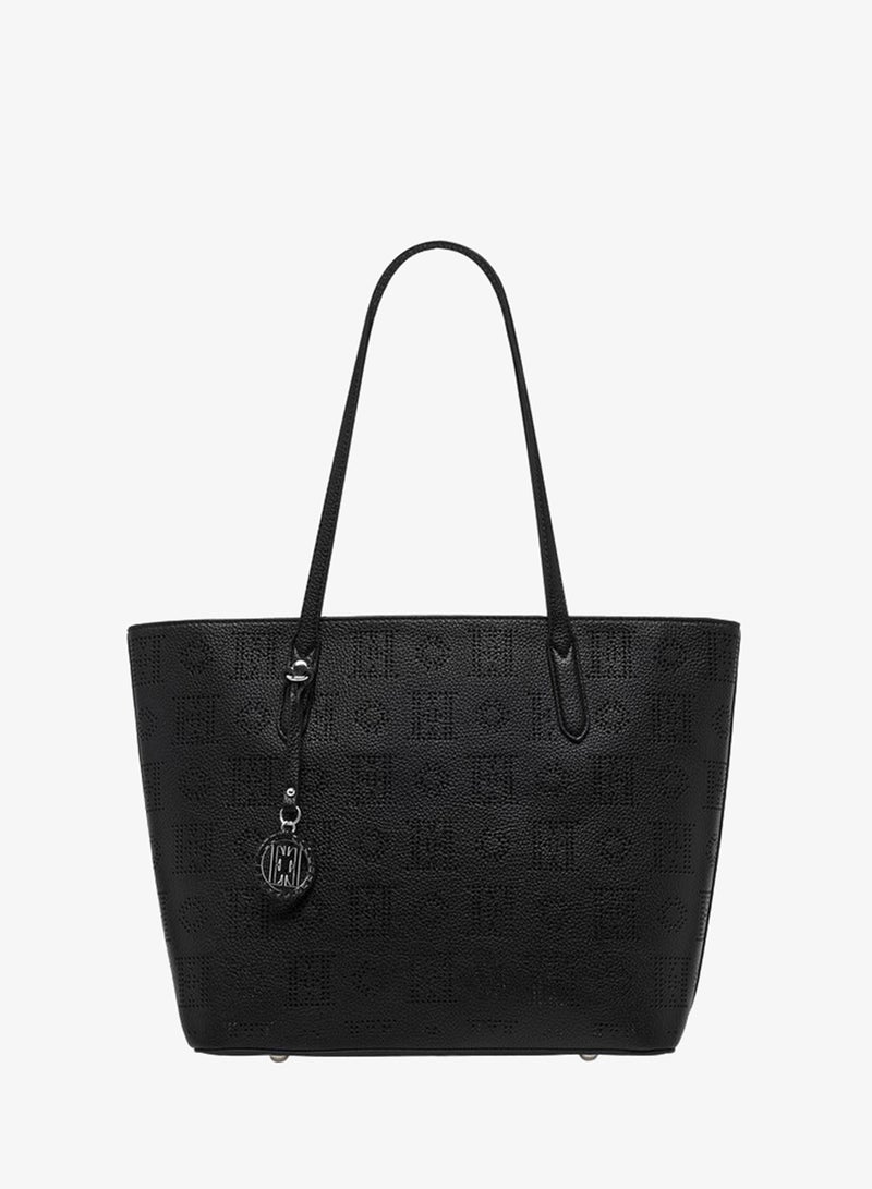 ELLE Laser Cut Tote Bag with Double Handle and Zip Closure - Image 1