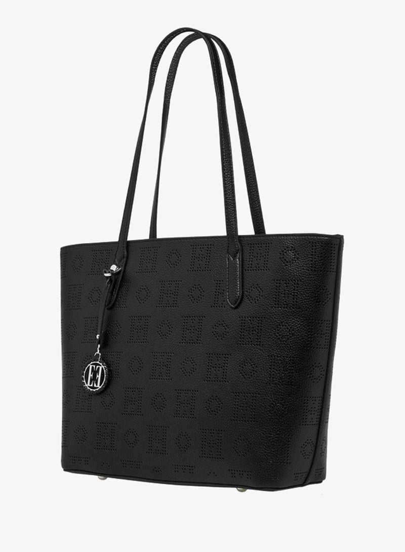 ELLE Laser Cut Tote Bag with Double Handle and Zip Closure - Image 3