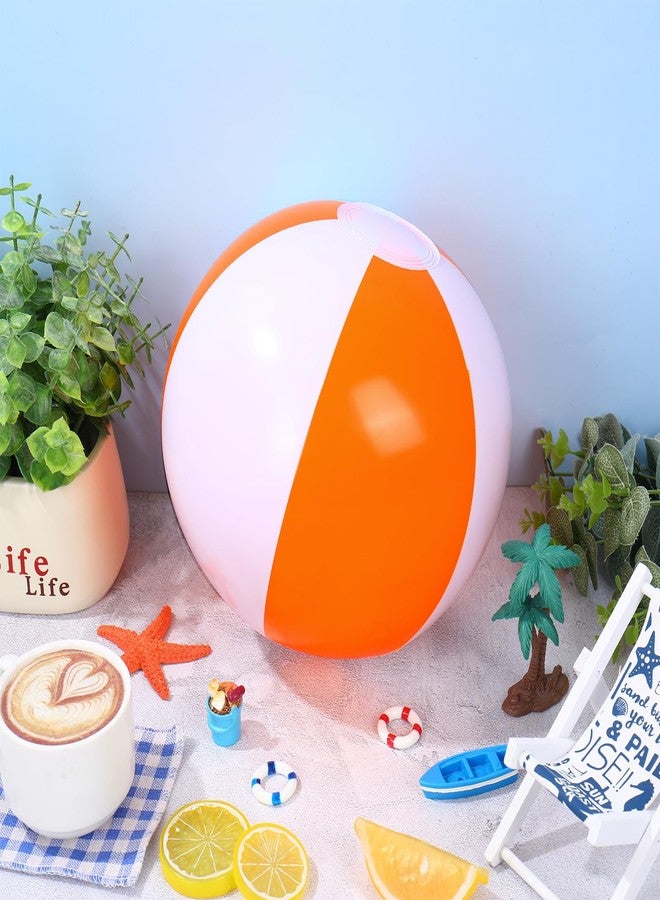 Whaline 3Pcs Inflatable Beach Ball 16 Inch Round Pool PVC Balls Cute Game Toys for Summer Hawaiian Tropical Theme Beach Party Decor (Orange, Pink, Hot Pink) - Image 3