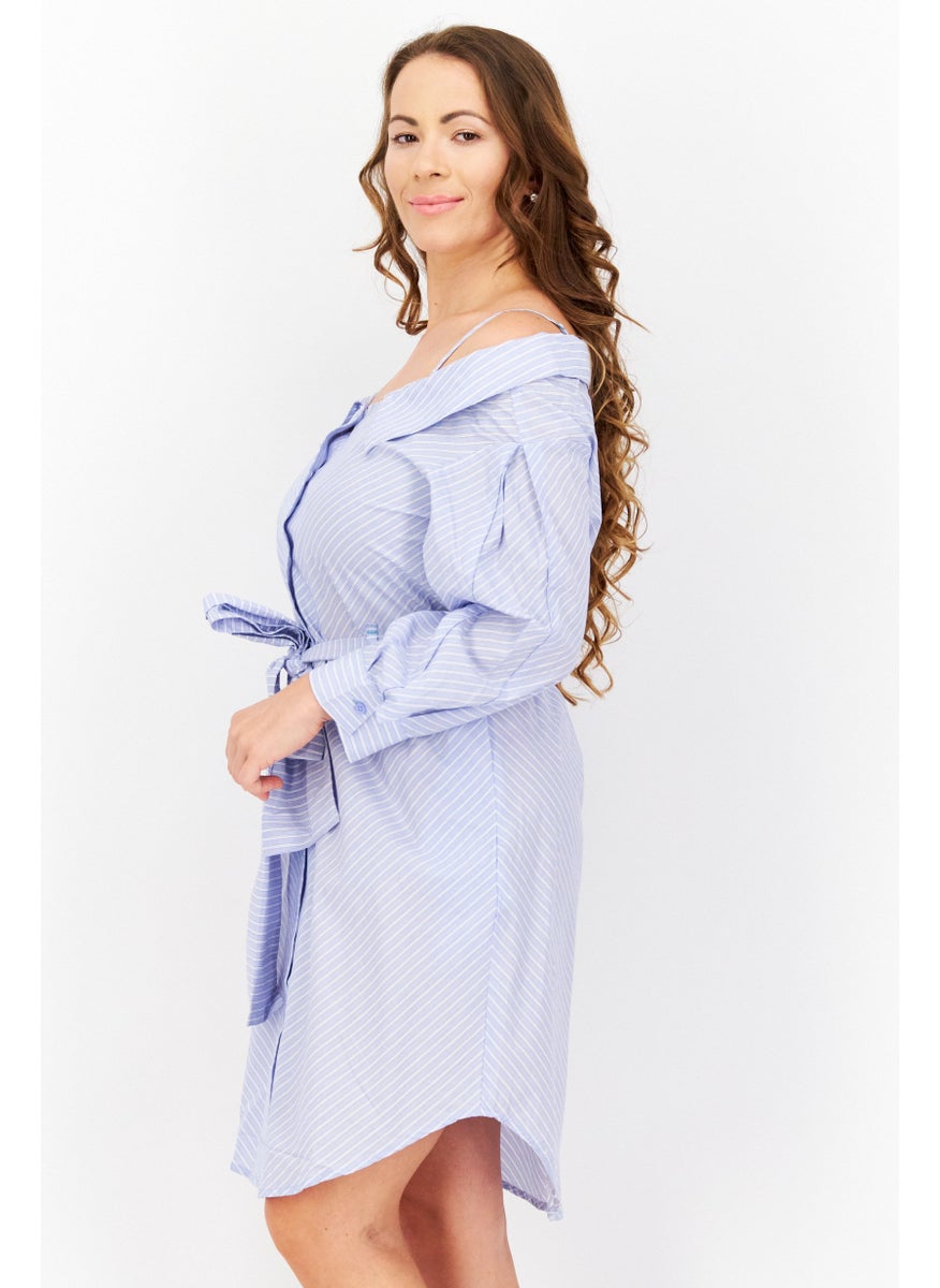 Women Striped Shirt Dress, Blue - pzsku/Z7DCF727916B99985F714Z/45/_/1737641632/42795af0-001d-4647-a41f-c66848d1048f