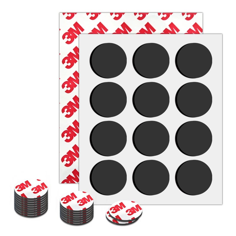 CHUNNIAO Magnetic Dots,Round Magnets with Adhesive Backing,Small Magnet 1.2" Self Sticky Magnetic Circle for Crafts,Peel and Stick Magnet for Family School Activities,Thickness 80Mil,24PCS Per Pack - Image 1
