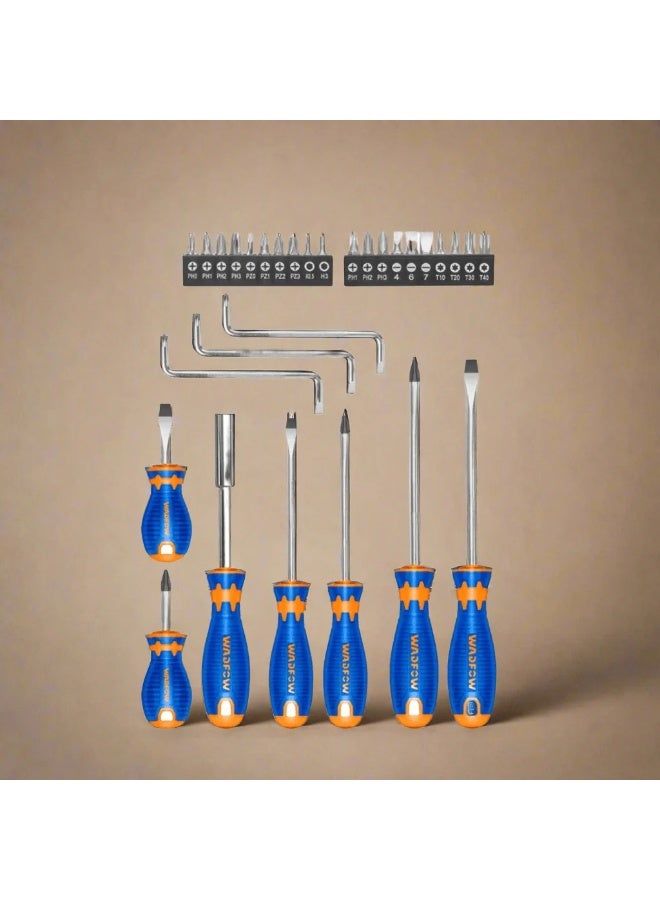 WADFOW 30 Pcs Screwdriver Set WSS1430 – CR-V Steel Magnetic Screwdriver Kit with 20 Precision Bits, Stubby Screwdrivers & Offset Z-Shaped Screwdrivers for Electronics, Automotive & DIY Repairs - Image 2