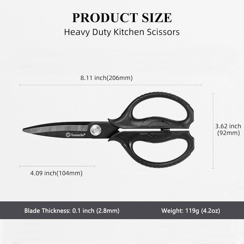 Sunnecko Kitchen Scissors All Purpose Heavy Duty Scissors Titanium Coated, Kitchen Shears for Food, Micro Serrated with Detachable Blades - Image 3
