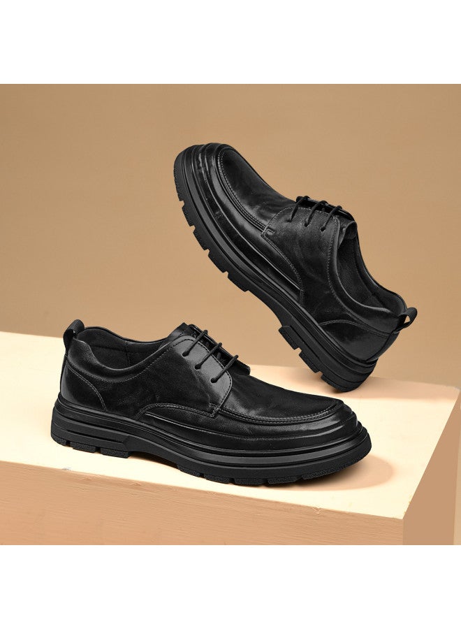 Septwolves Top Grain Leather】2025 Autumn New Men's Business Casual Shoes Genuine Leather Thick-soled Urban Commuter Leather Shoes - Image 5