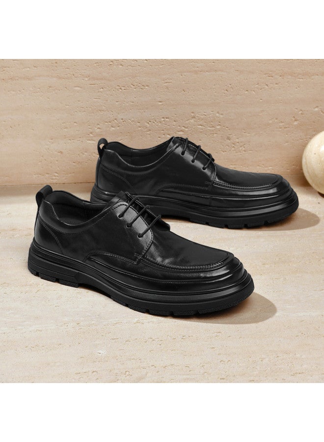 Septwolves Top Grain Leather】2025 Autumn New Men's Business Casual Shoes Genuine Leather Thick-soled Urban Commuter Leather Shoes - Image 3