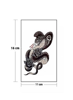 ماركة غير محددة تاتؤ مؤقت مقاوم للماء على شكل ثعبان أسود وردي جذاب  - Image 3