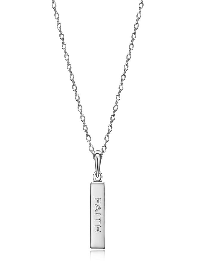 مورجان آند بايدج قلادة مورغان آند بيج من الفضة الإسترليني عيار 925 مطلية بالروديوم، بتصميم عمودي أنيق، للنساء - قلادة خفيفة الوزن ورقيقة من الفضة الإسترليني للنساء، مجوهرات لها، سلسلة حبل بطول 18 بوصة - Image 1