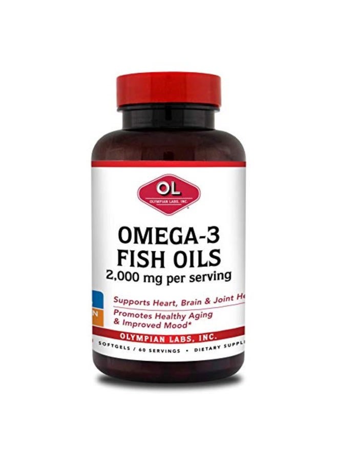 Olympian Labs Omega-3 Fish Oils, 2000mg per Serving - Helps Support Brain & Heart Health, 120 Count, (73) - Image 1