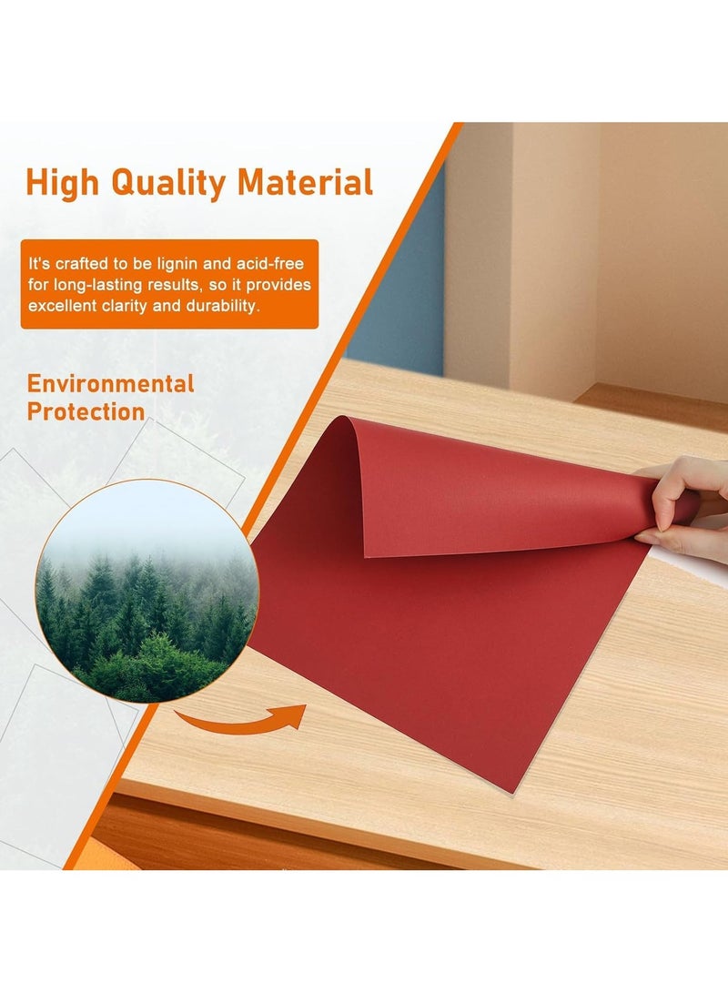 MARKQ [عبوة من 50] ورق كاردستوك أحمر A4، 180 جرام سمك ورق، 550 جرام - ورق كارد ثقيل للطباعة، ألبومات القصاصات، صنع البطاقات، الدعوات، القوائم، المنشورات، الحرف اليدوية (21 × 29.7 سم) - Image 4