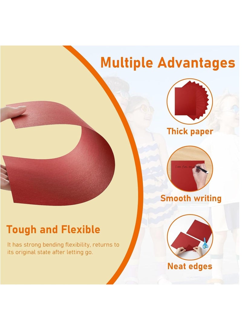 MARKQ [عبوة من 50] ورق كاردستوك أحمر A4، 180 جرام سمك ورق، 550 جرام - ورق كارد ثقيل للطباعة، ألبومات القصاصات، صنع البطاقات، الدعوات، القوائم، المنشورات، الحرف اليدوية (21 × 29.7 سم) - Image 5