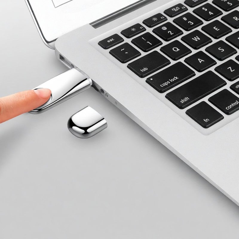 قرص USB 3.0 قابل للإزالة: 32 جيجا بايت بقشرة من سبائك الزنك الفضية - قرص USB عالي السرعة بتشفير AES256 وتحقيق بصمة الأصابع لتخزين بيانات آمن - Image 3
