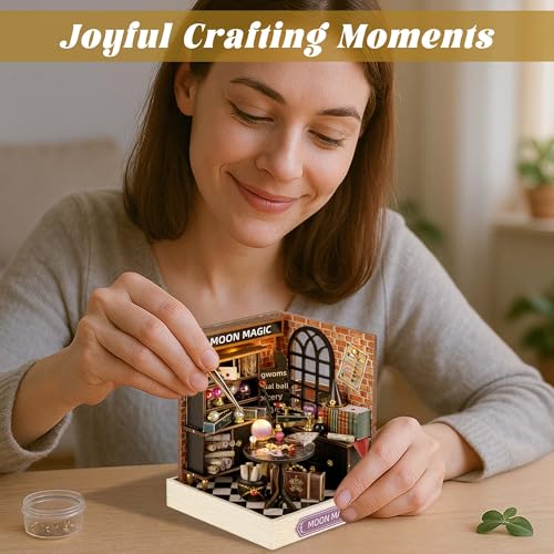 Flever Dollhouse Miniature DIY House Kit Creative Room with Furniture for Romantic Artwork Gift (Moon Magic) - Image 5