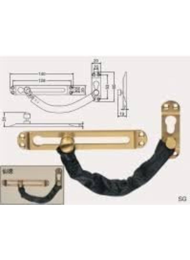 متجر ماى سوق :قفل سلسلة باب أمان عالي التحمل من النحاس - واقي ومزلاج حماية للأبواب الخارجية والمنازل والفنادق - Image 4