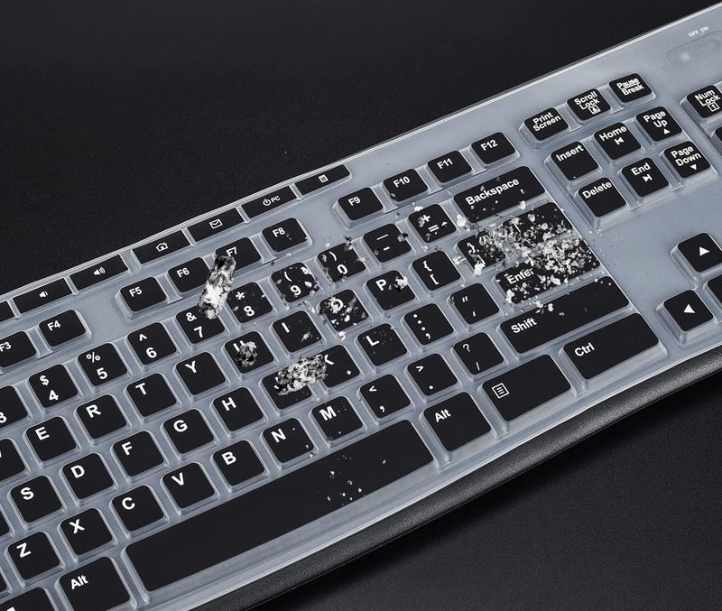 LEZE غطاء لوحة المفاتيح لـ Logitech MK370 MK295 MK270 K270، واقي جلد لوحة المفاتيح Logitech MK370 MK270 K270 - أسود - Image 4