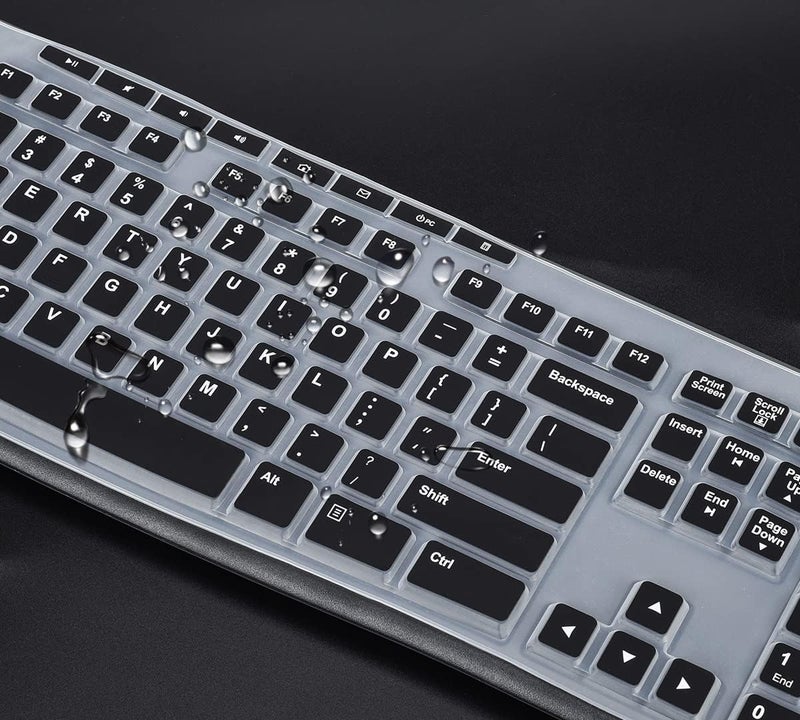 LEZE غطاء لوحة المفاتيح لـ Logitech MK370 MK295 MK270 K270، واقي جلد لوحة المفاتيح Logitech MK370 MK270 K270 - أسود - Image 3