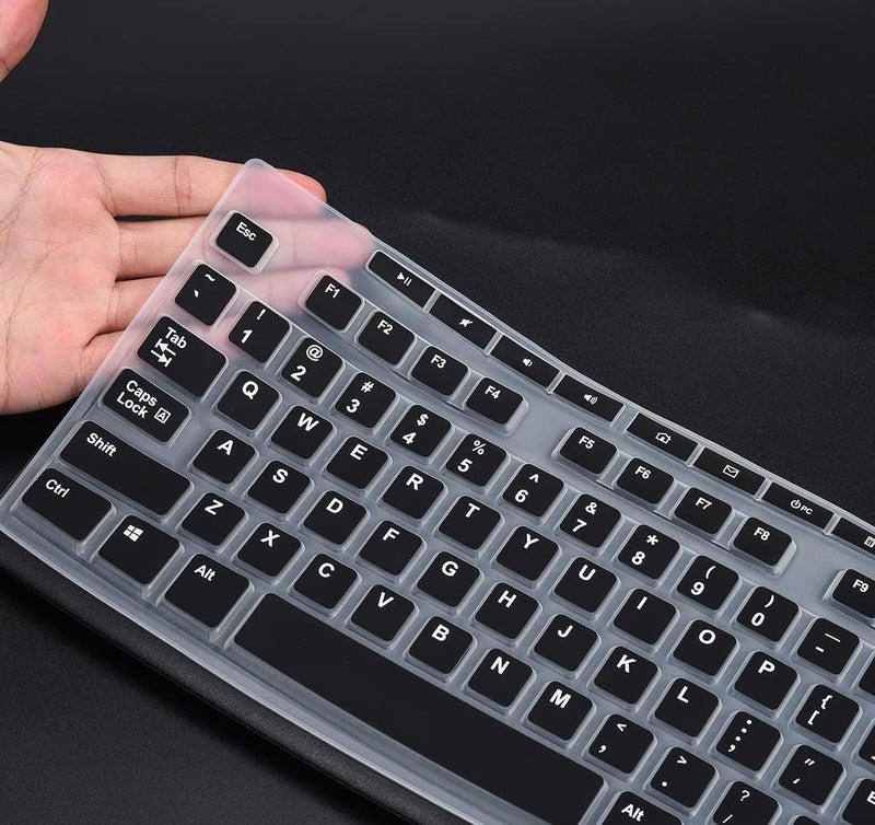 LEZE غطاء لوحة المفاتيح لـ Logitech MK370 MK295 MK270 K270، واقي جلد لوحة المفاتيح Logitech MK370 MK270 K270 - أسود - Image 2