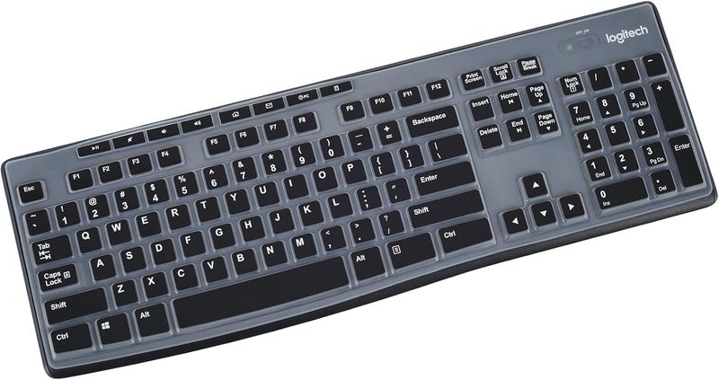 LEZE غطاء لوحة المفاتيح لـ Logitech MK370 MK295 MK270 K270، واقي جلد لوحة المفاتيح Logitech MK370 MK270 K270 - أسود - Image 1