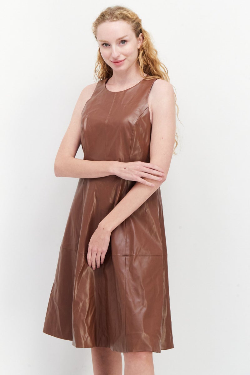INC Women Plain Midi Dress, Brown - Image 1