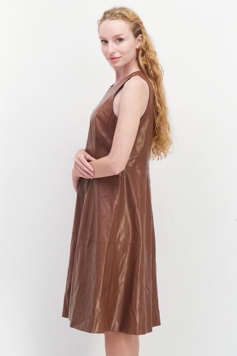 INC Women Plain Midi Dress, Brown - Image 2