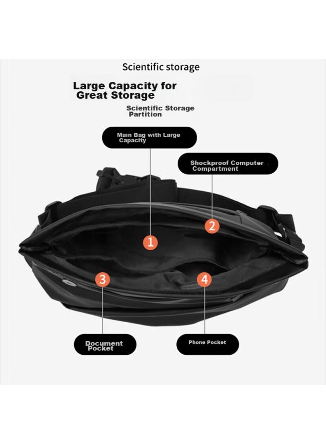 Pull Back Huili Men's Crossbody Bag, Commuter Bag, Functional Chest Bag, Messenger Bag For Men, Cycling Motorcycle Backpack, Sports Shoulder Bag, Trendy - Image 2