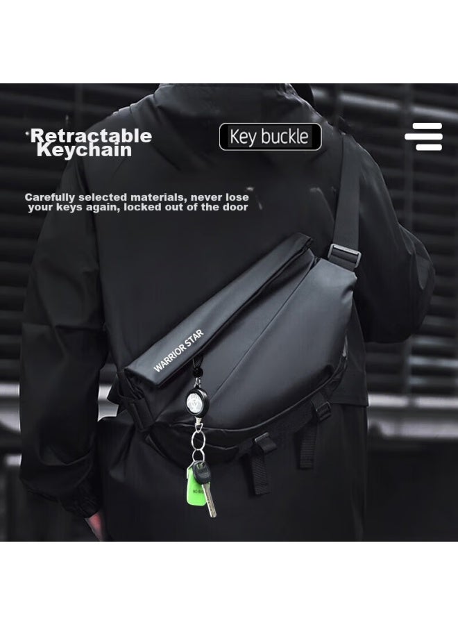 Pull Back Huili Men's Crossbody Bag, Commuter Bag, Functional Chest Bag, Messenger Bag For Men, Cycling Motorcycle Backpack, Sports Shoulder Bag, Trendy - Image 5