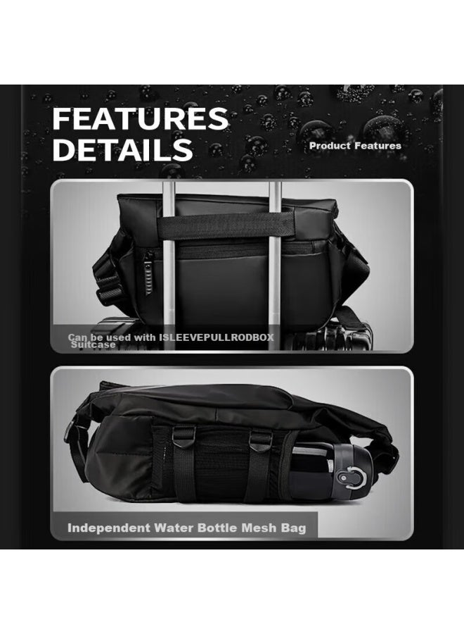 Pull Back Huili Men's Crossbody Bag, Commuter Bag, Functional Chest Bag, Messenger Bag For Men, Cycling Motorcycle Backpack, Sports Shoulder Bag, Trendy - Image 3