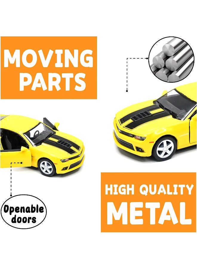 Kinsmart سيارة شيفروليه كامارو مصنوعة من سبائك معدنية قابلة للسحب بحجم 1:38 مع أبواب قابلة للفتح - Image 4