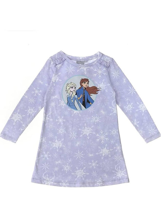ديزني فروزن طقم ملابس نوم أطفال بنات بأكمام طويلة - Image 1