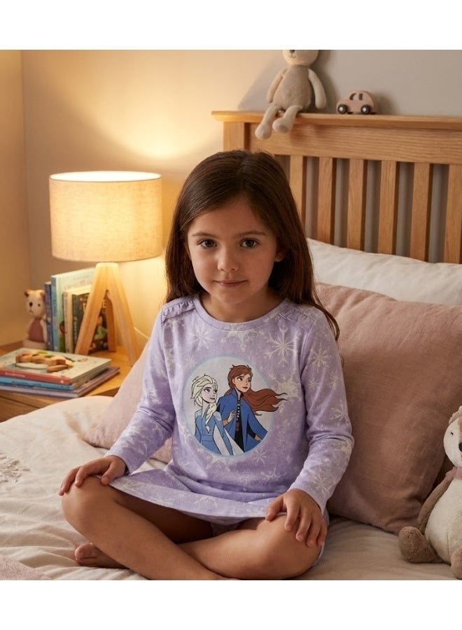 ديزني فروزن طقم ملابس نوم أطفال بنات بأكمام طويلة - Image 3