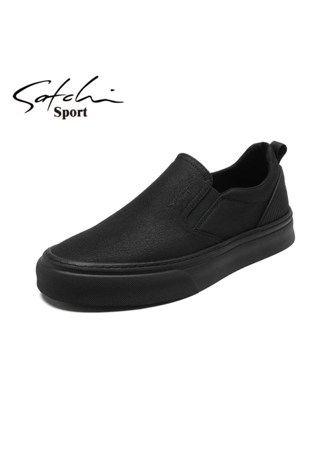 Satchi Autumn Winter Men's Fashion Casual Low-top Slip-on Canvas Shoes Comfortable Flat Sneakers - Image 2