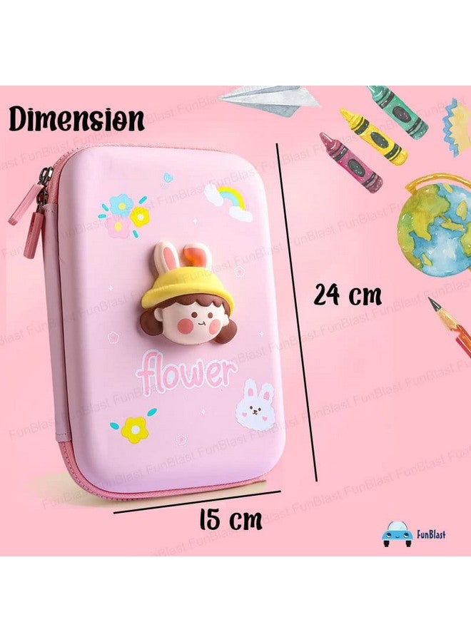 FunBlast Cartoon Theme Pencil Case-3D Eva Pencil Case Pouch For Kids, Pen & Pencil Bag For School Kids, Girls, Kawaii Stationery Storage Box (Flower-Big, Ethylene Vinyl Acetate (EVA), Multicolor) - Image 2