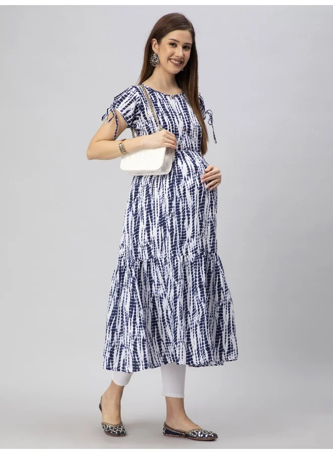 CEE 18 Women's Cotton Rayon A-Line Maternity Feeding Kurti with Zippers