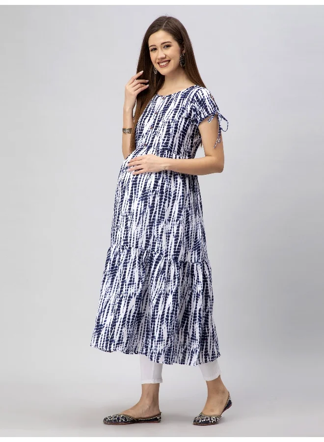 CEE 18 Women's Cotton Rayon A-Line Maternity Feeding Kurti with Zippers